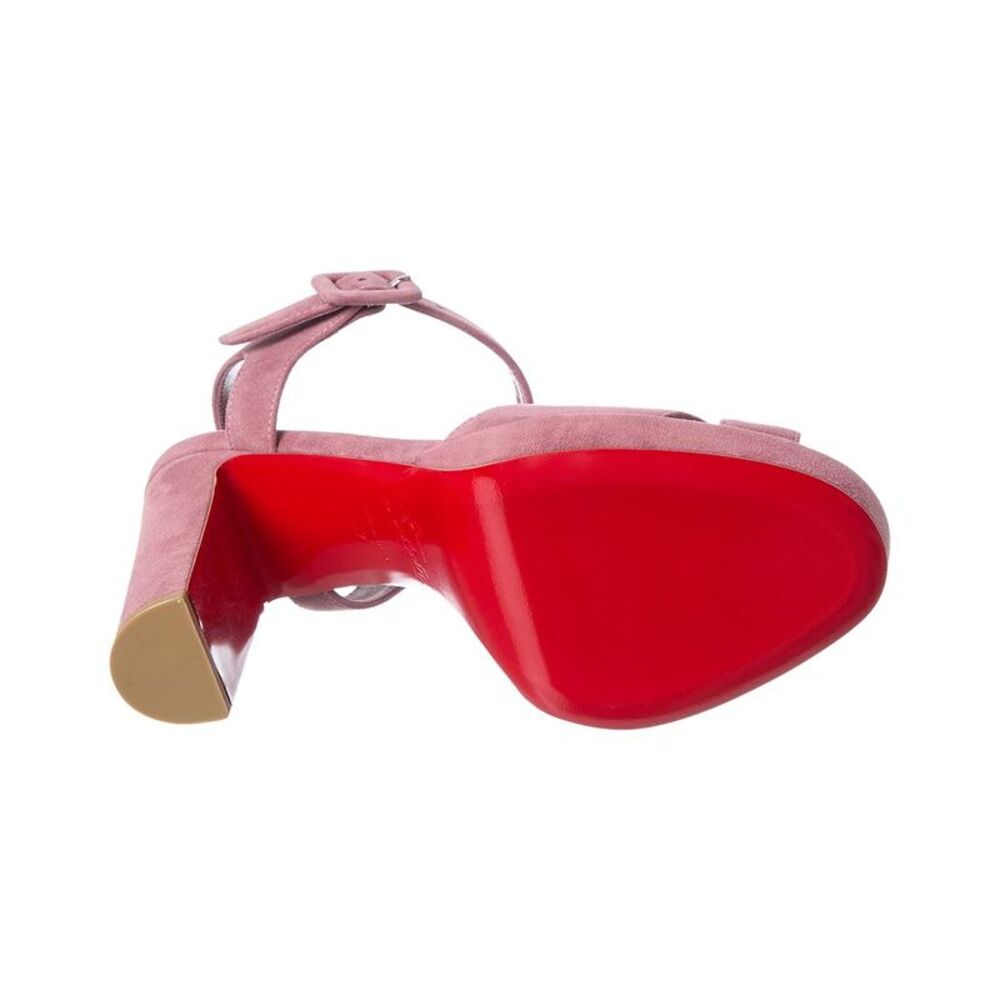 Christian Louboutin Cora 100 Suede Platform Sandal, Pink - Picture 4 of 5